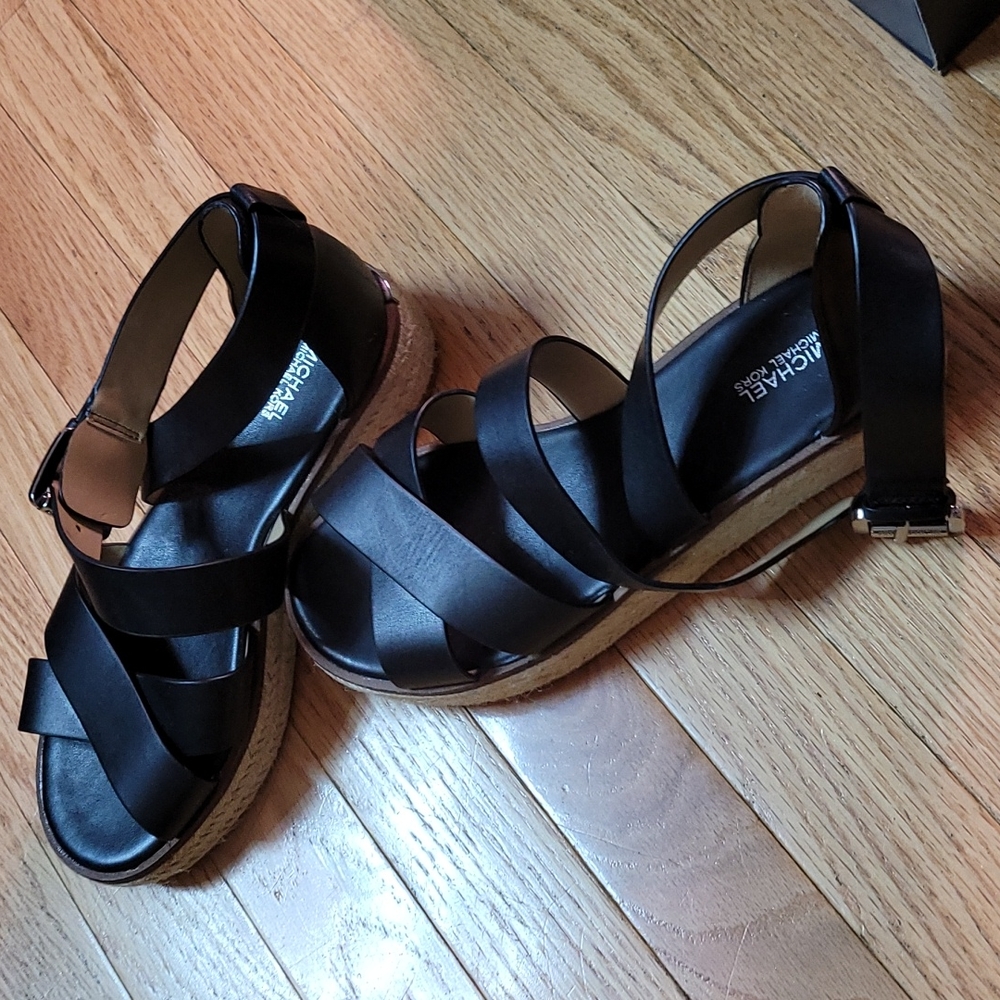 Michael Kors black sandals, size 8 true to size, only worn once.